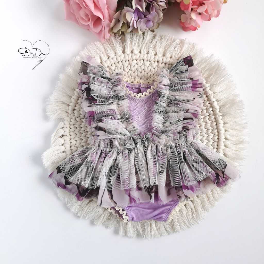 Fioletowe body w kwiatki