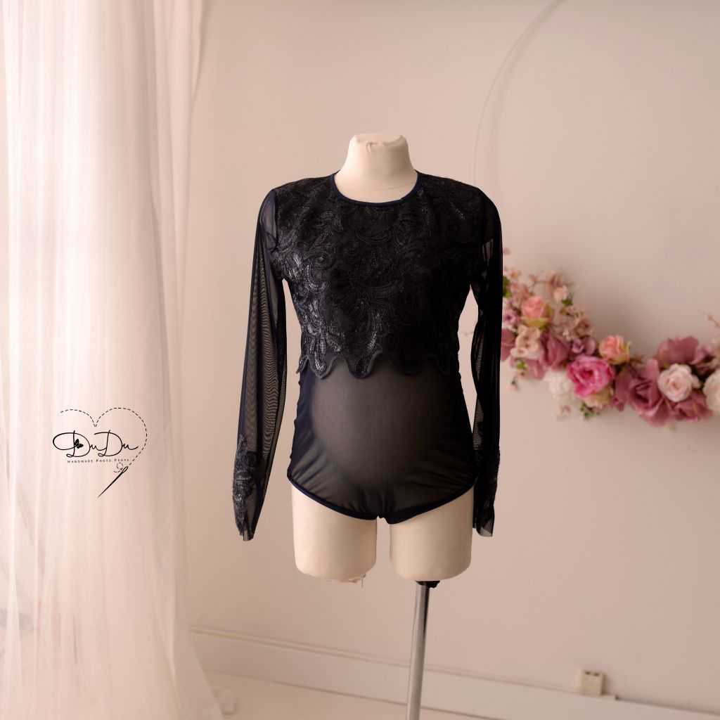 Granatowe body tiulowe